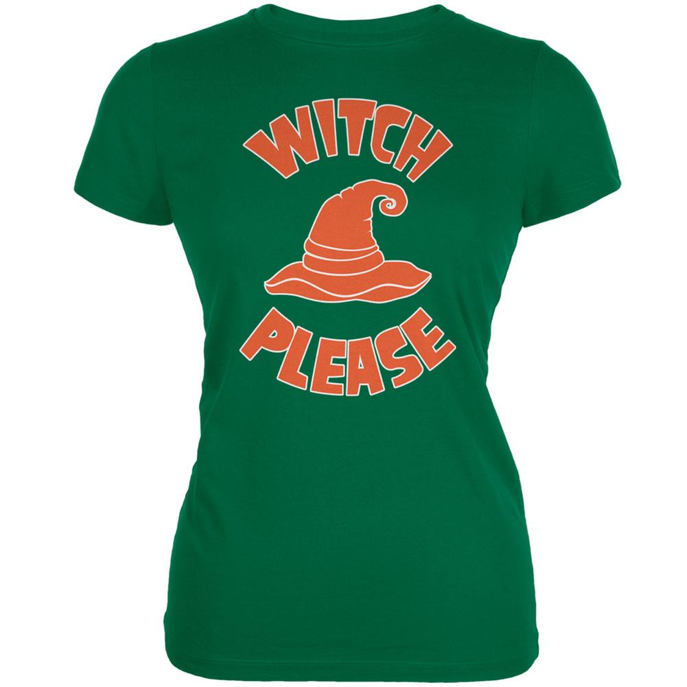 Halloween Witch Please Kelly Green Juniors Soft T-Shirt Juniors T-Shirts Old Glory 2XL Green 