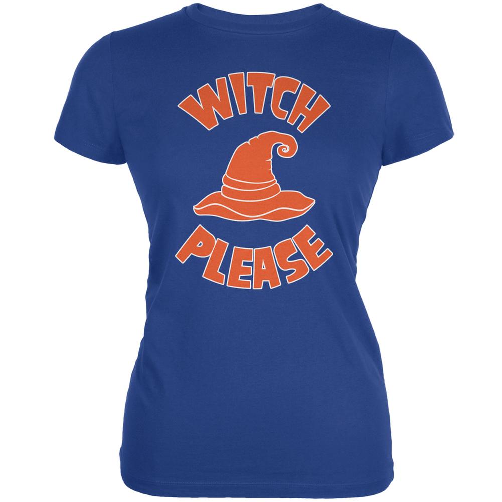 Halloween Witch Please Royal Juniors Soft T-Shirt Juniors T-Shirts Old Glory 2XL Blue 