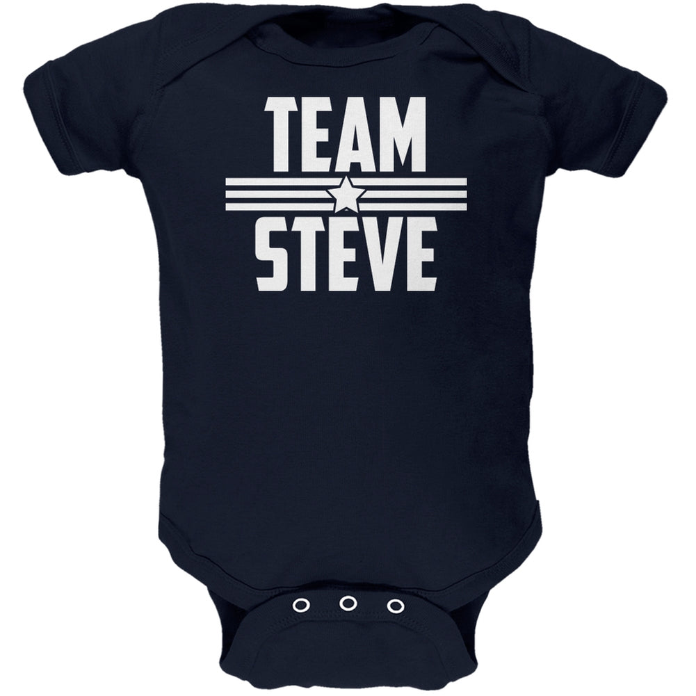 Civil War Team Steve Navy Soft Baby One Piece Baby One Piece Old Glory 0-3M Blue 