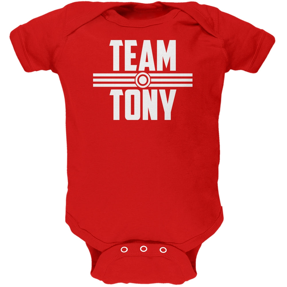 Civil War Team Tony Red Soft Baby One Piece Baby One Piece Old Glory 0-3M Red 