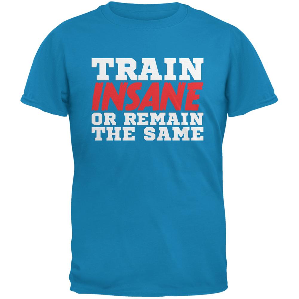 Train Insane Or Remain The Same Sapphire Blue Adult T-Shirt Men's T-Shirts Old Glory 2XL Blue 