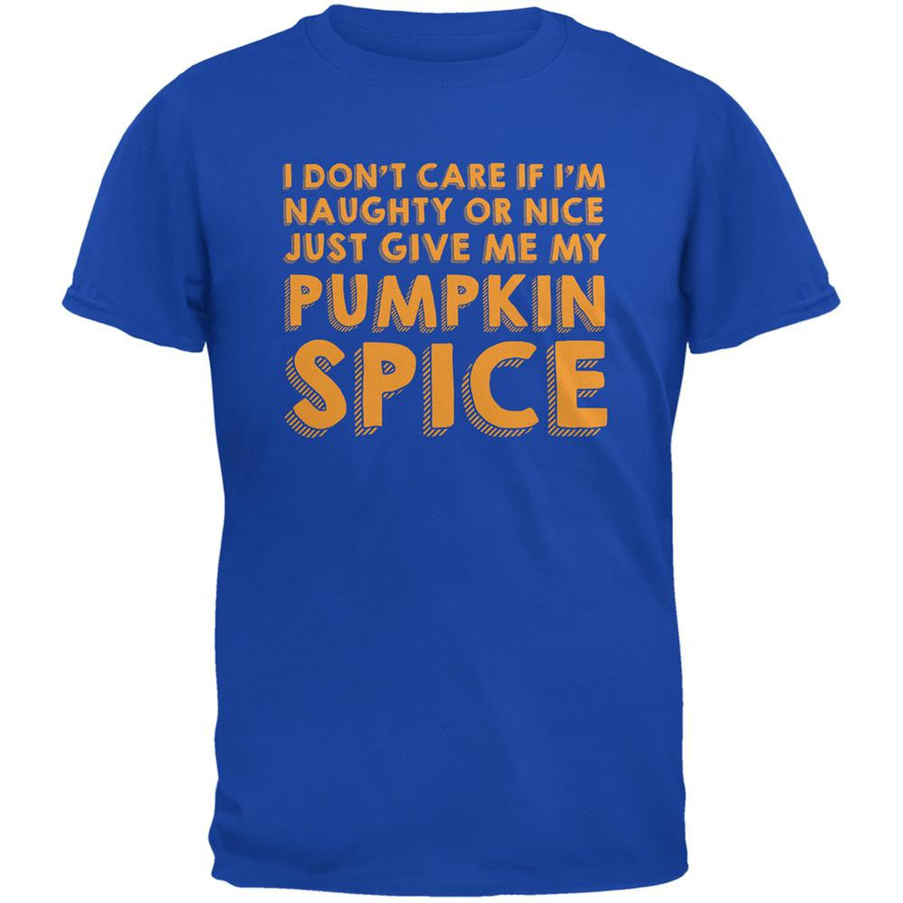 Naughty Or Nice Pumpkin Spice Royal Adult T-Shirt Men's T-Shirts Old Glory 2XL Blue 