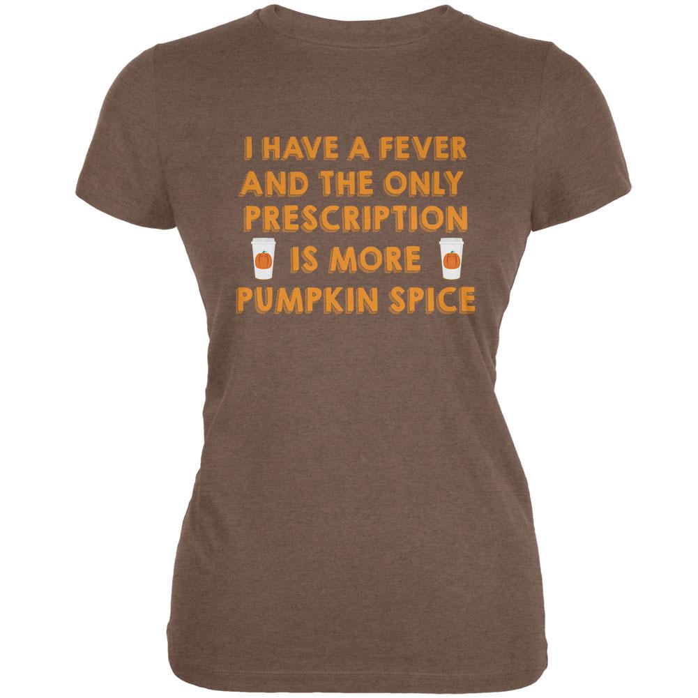 Prescription More Pumpkin Spice Heather Brown Juniors Soft T-Shirt Juniors T-Shirts Old Glory 2XL Brown 