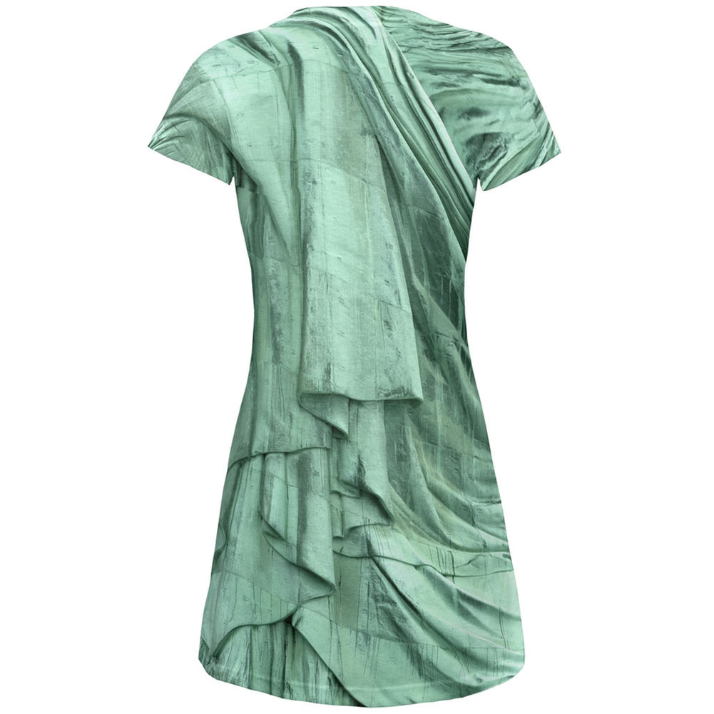 Statue of Liberty Lady Costume Juniors V-Neck Beach Cover-Up Dress Juniors Dresses Old Glory   