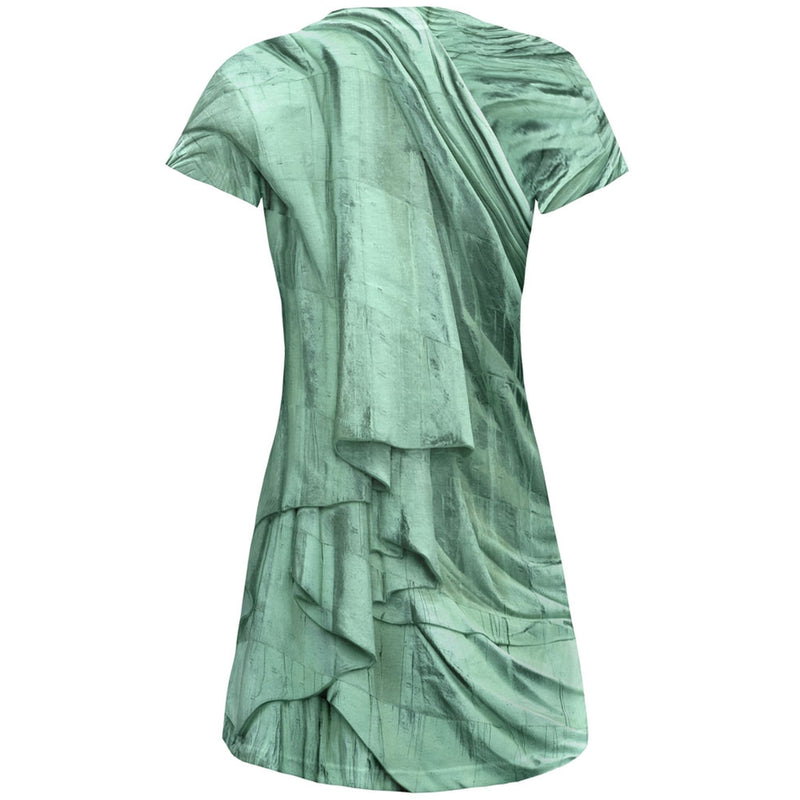 Statue of Liberty Lady Costume Juniors V-Neck Beach Cover-Up Dress Juniors Dresses Old Glory   