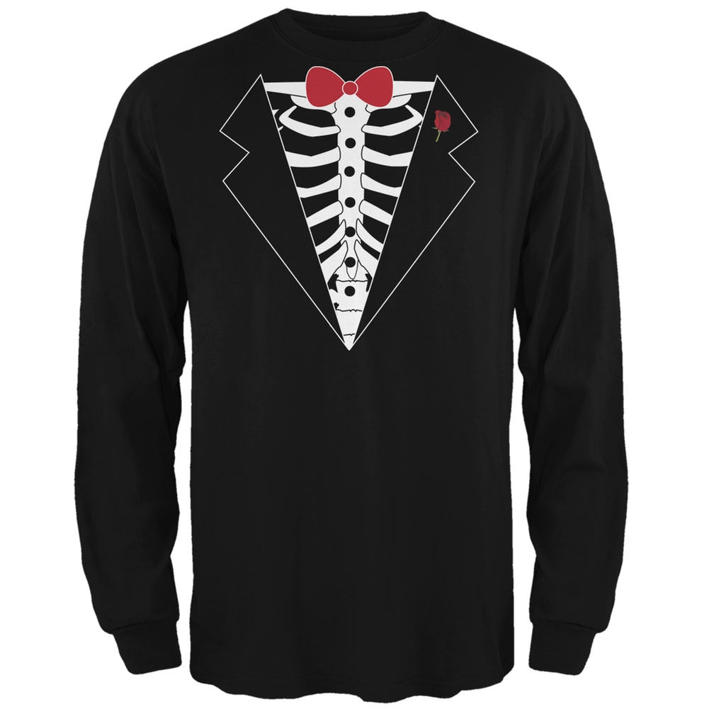 Tuxedo Skeleton Costume Black Adult Long Sleeve T-Shirt Men's Long Sleeves Old Glory 2XL Black 