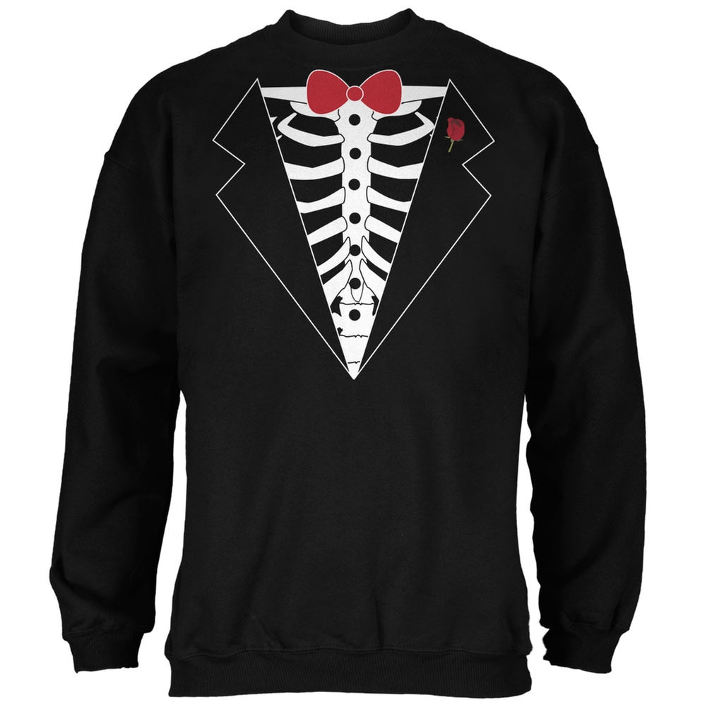 Tuxedo Skeleton Costume Black Adult Sweatshirt Men's Sweatshirts Old Glory 2XL Black 