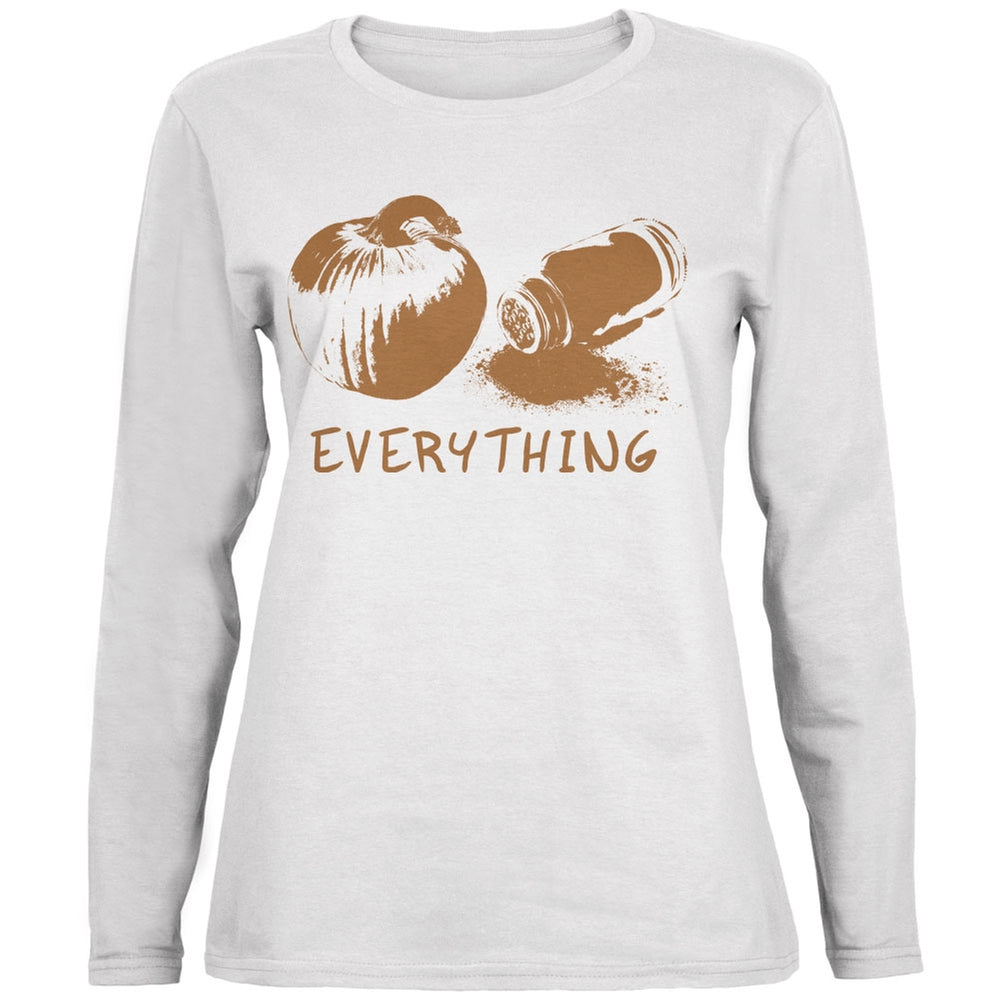 Pumpkin Spice Everything White Womens Long Sleeve T-Shirt Women's Long Sleeves Old Glory 2XL White 