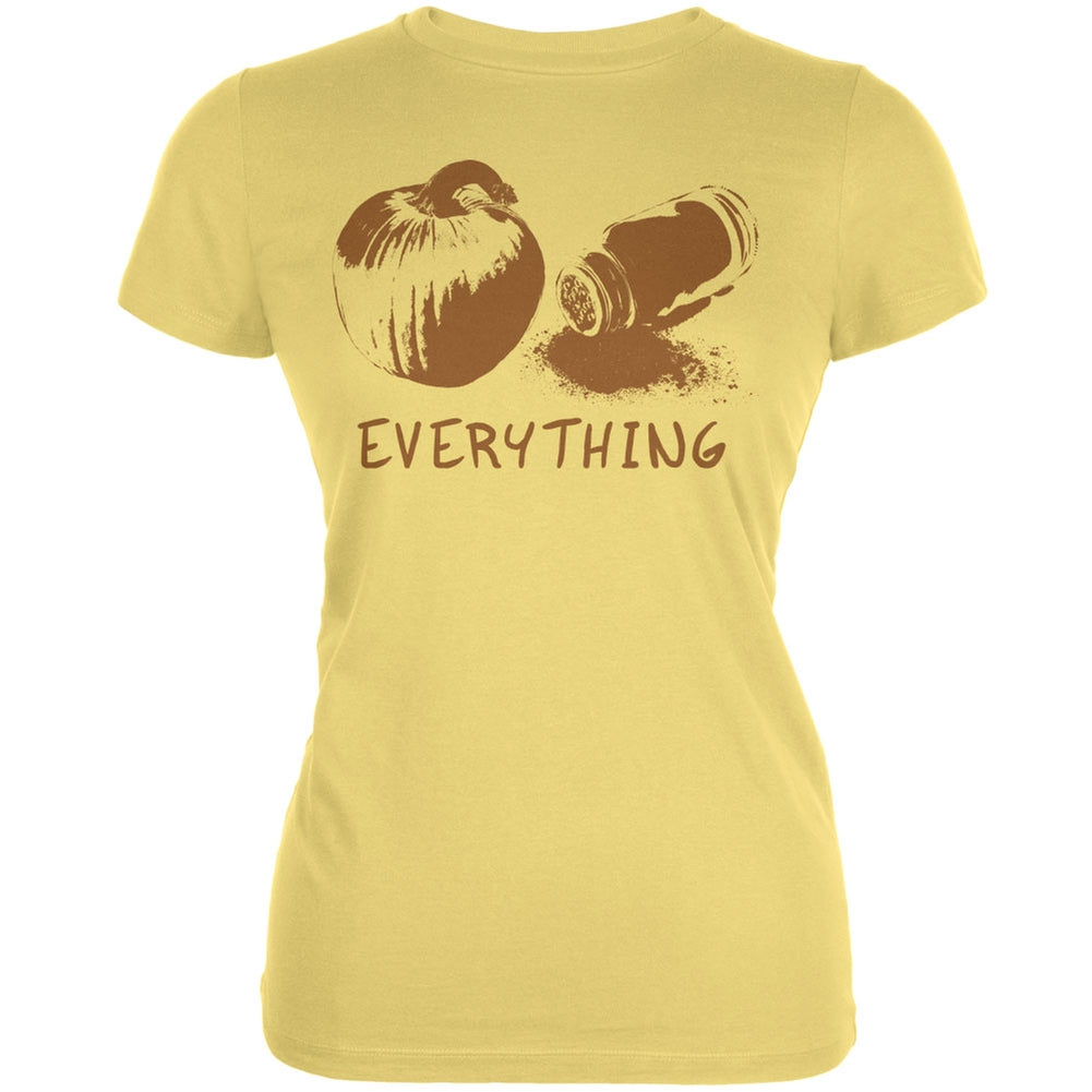 Pumpkin Spice Everything Yellow Juniors Soft T-Shirt Juniors T-Shirts Old Glory LG Yellow 