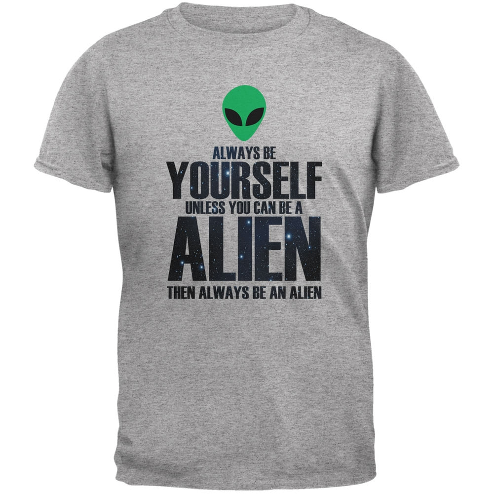 Halloween Always Be Yourself Alien Heather Grey Youth T-Shirt Youth T-Shirts Old Glory LG Grey 