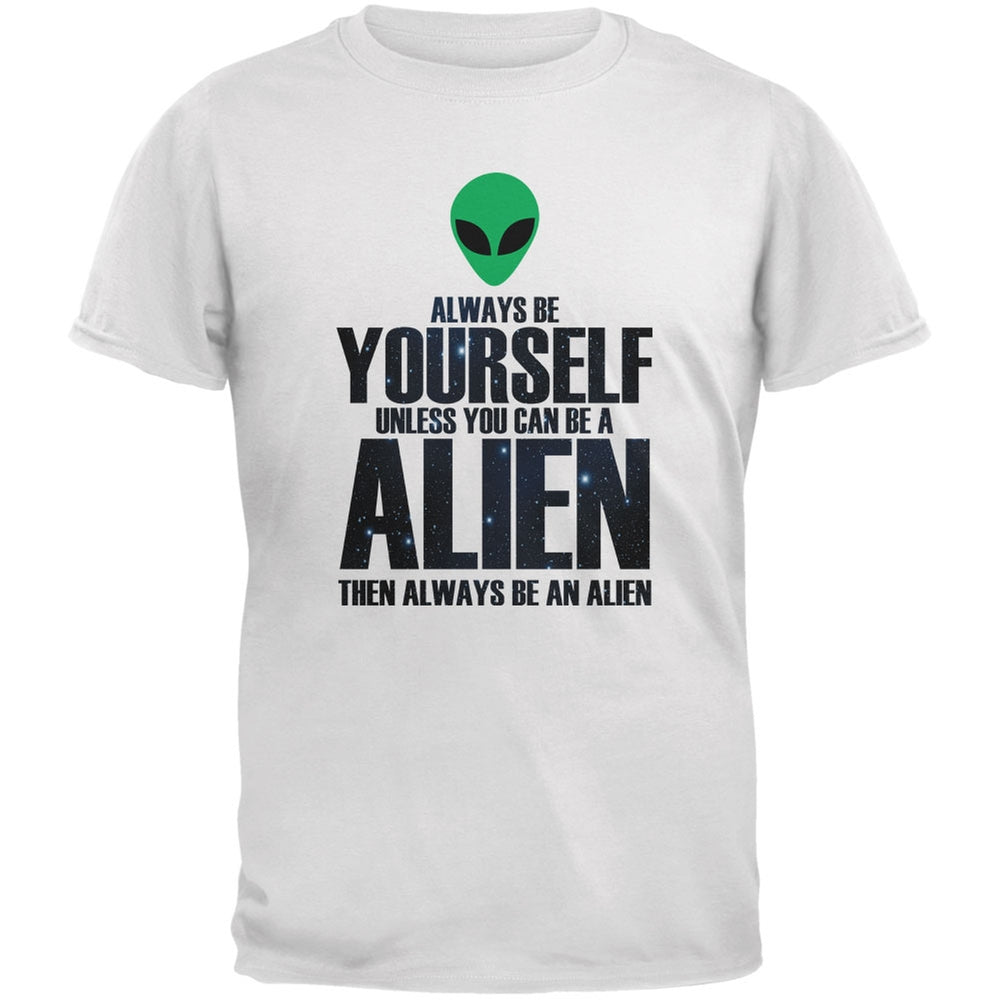 Halloween Always Be Yourself Alien White Youth T-Shirt Youth T-Shirts Old Glory LG White 