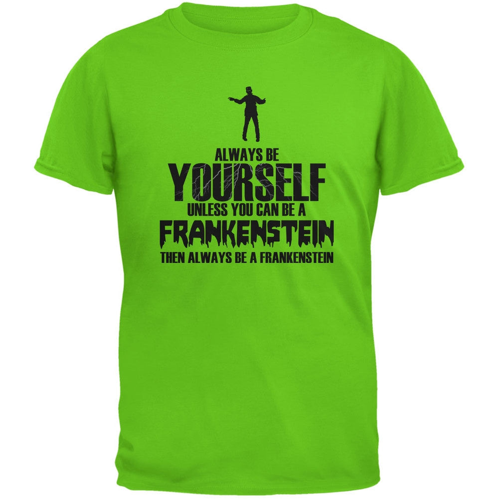 Halloween Always Be Yourself Frankenstein Electric Green Youth T-Shirt Youth T-Shirts Old Glory LG Green 