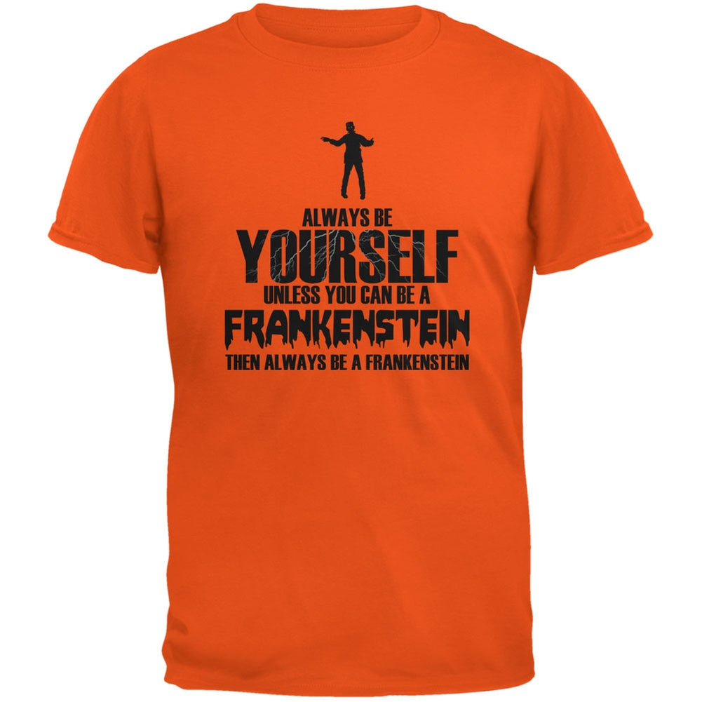 Halloween Always Be Yourself Frankenstein Orange Youth T-Shirt Youth T-Shirts Old Glory LG Orange 