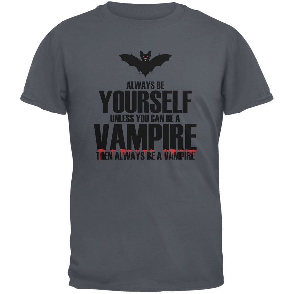 Halloween Always Be Yourself Vampire Charcoal Youth T-Shirt Youth T-Shirts Old Glory LG Grey 