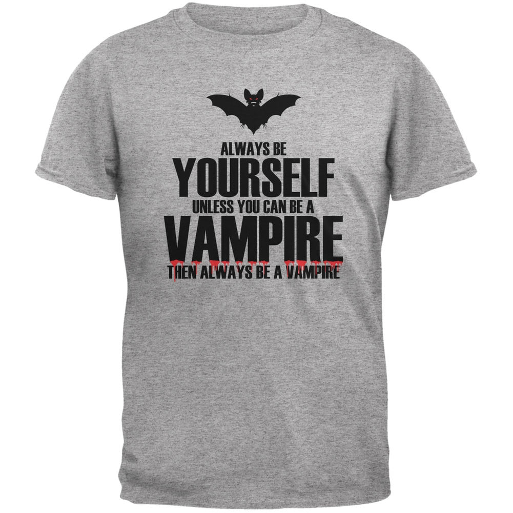 Halloween Always Be Yourself Vampire Heather Grey Youth T-Shirt Youth T-Shirts Old Glory LG Grey 