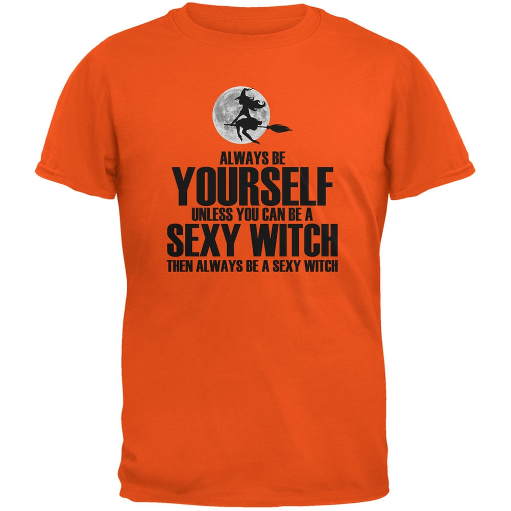 Halloween Always Be Yourself Sexy Witch Orange Youth T-Shirt Youth T-Shirts Old Glory LG Orange 