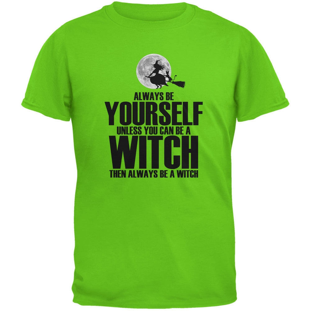 Halloween Always Be Yourself Witch Electric Green Youth T-Shirt Youth T-Shirts Old Glory LG Green 