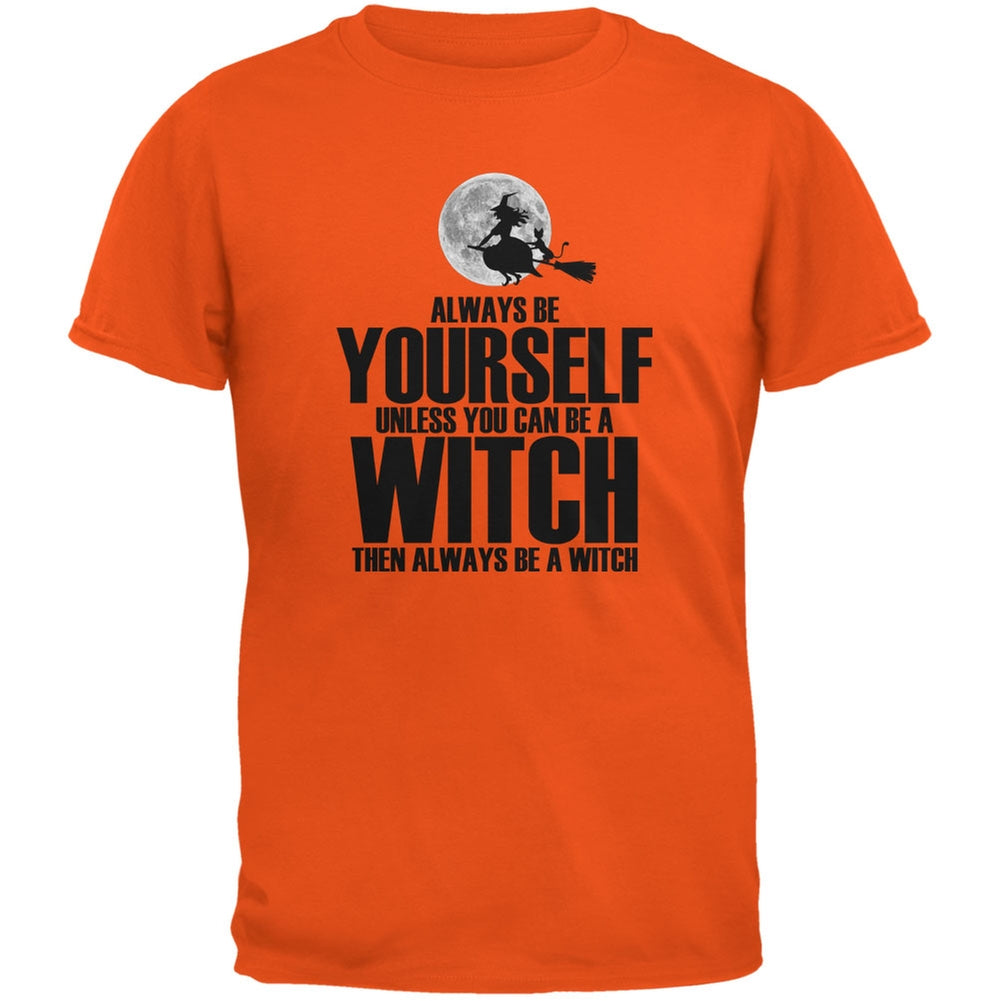 Halloween Always Be Yourself Witch Orange Youth T-Shirt Youth T-Shirts Old Glory LG Orange 