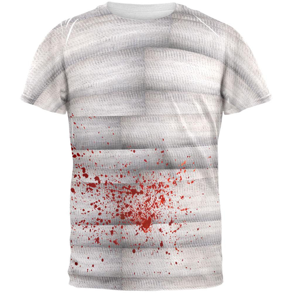 Halloween Bloody Mummy All Over Adult T-Shirt Men's T-Shirts Old Glory 2XL White 