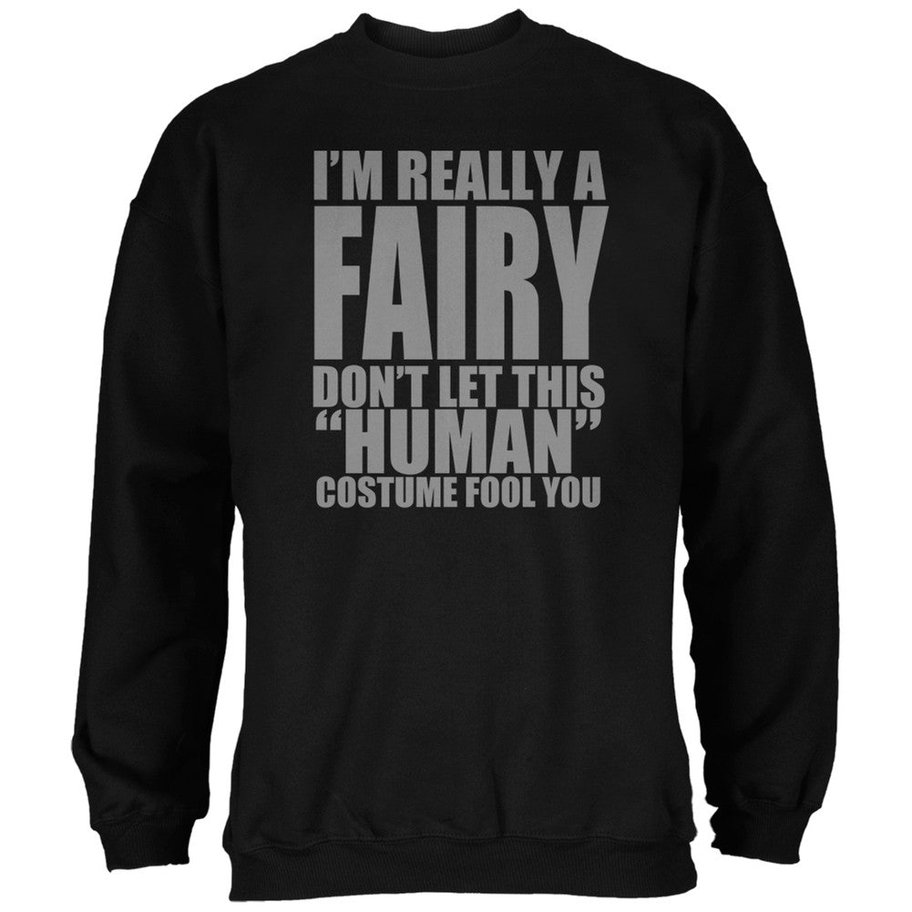 Halloween Human Fairy Costume Black Adult Sweatshirt Men's Sweatshirts Old Glory 2XL Black 