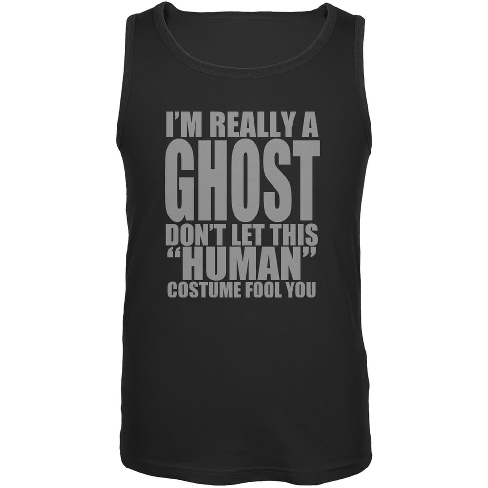 Halloween Human Ghost Costume Black Adult Tank Top Men's Tank Tops Old Glory 2XL Black 