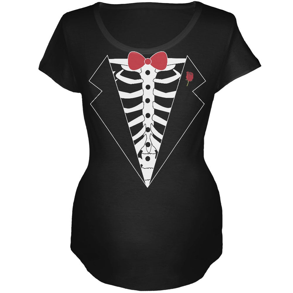 Tuxedo Skeleton Costume Black Maternity Soft T-Shirt Maternity T-Shirts Old Glory 2XL Black 