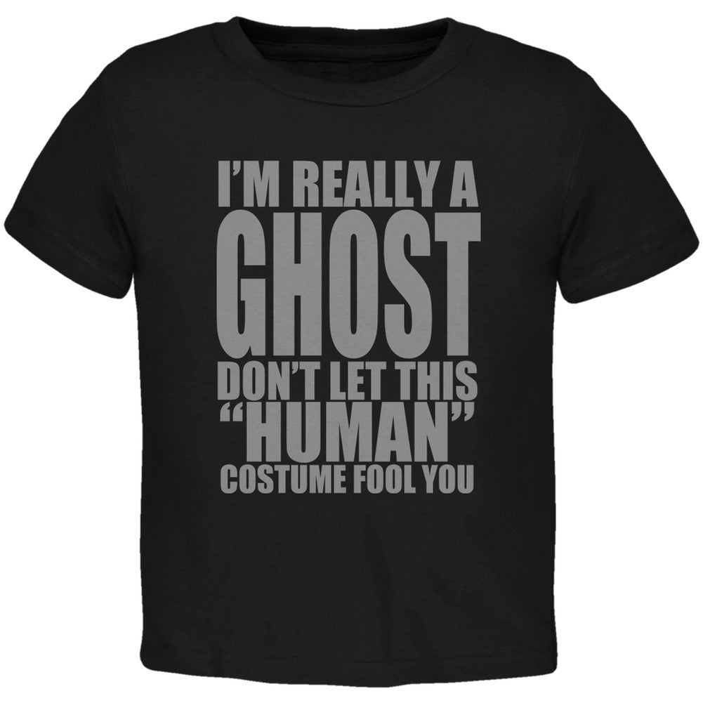 Halloween Human Ghost Costume Black Toddler T-Shirt Toddler T-Shirts Old Glory 2T Black 