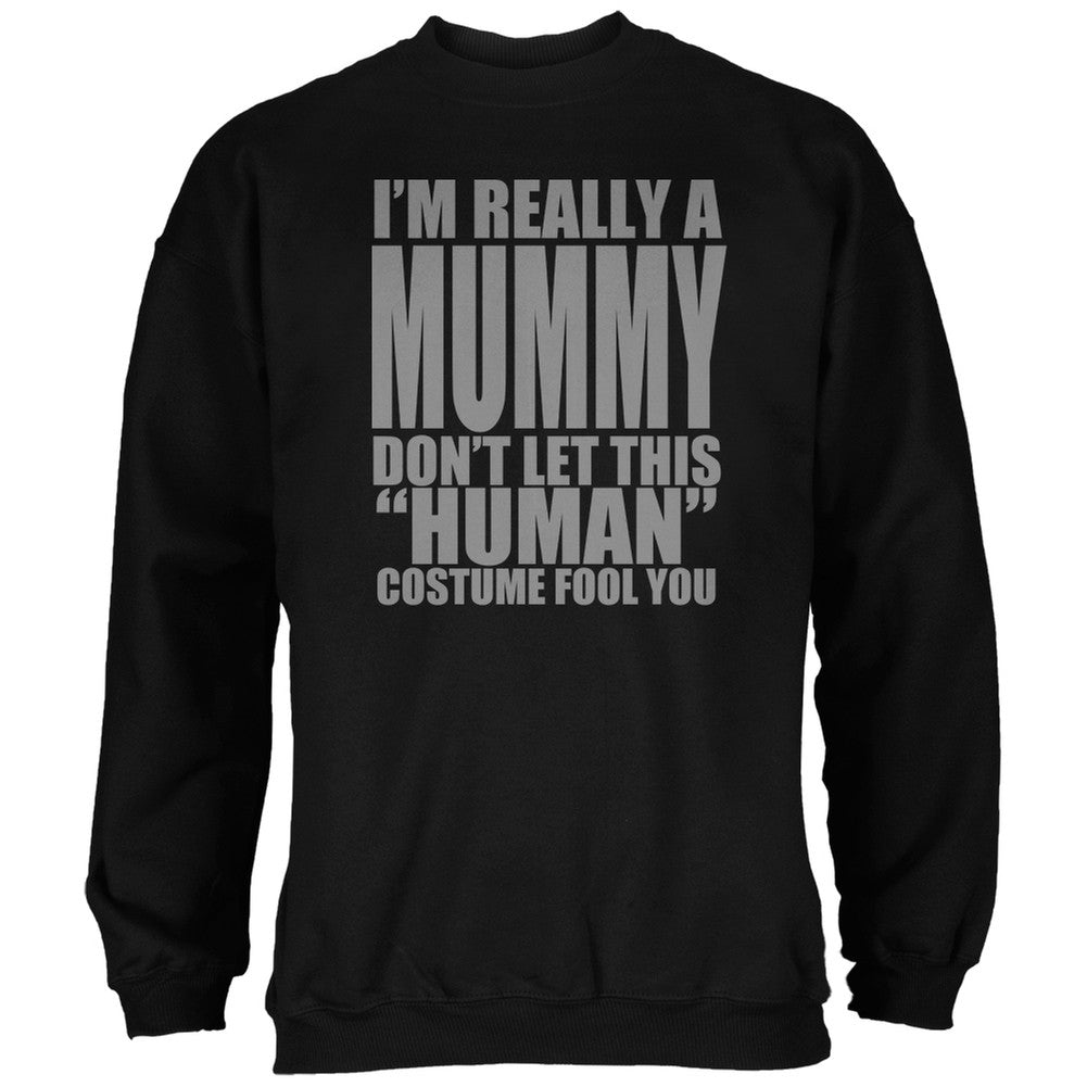 Halloween Human Mummy Costume Black Adult Sweatshirt Men's Sweatshirts Old Glory 2XL Black 