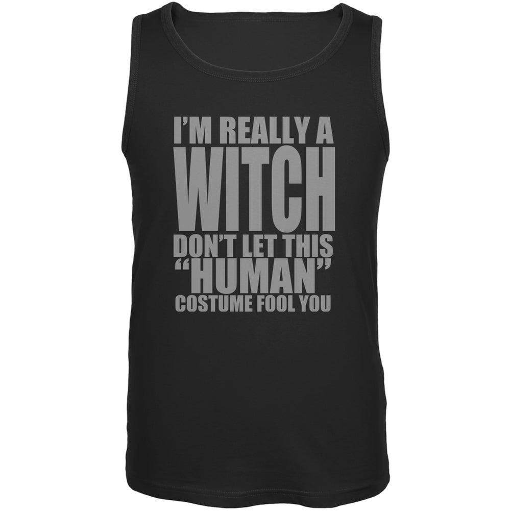 Halloween Human Witch Costume Black Adult Tank Top Men's Tank Tops Old Glory 2XL Black 