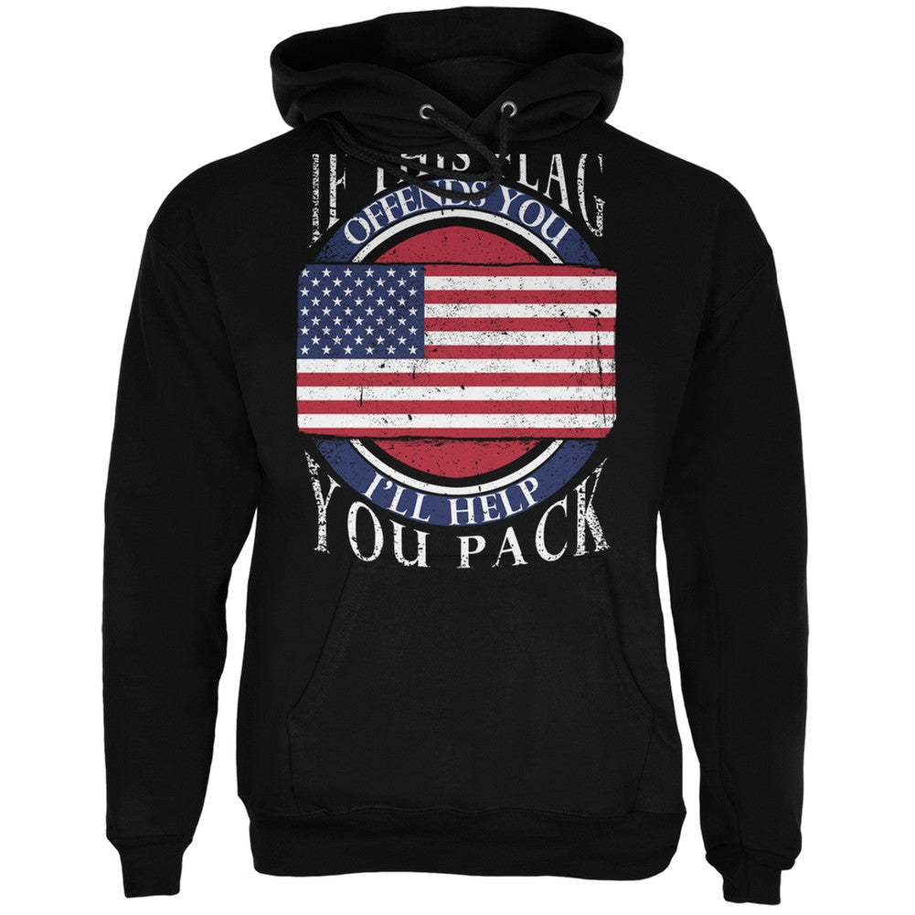 American Flag Help You Pack Black Adult Hoodie Men's Hoodies Old Glory 2XL Black 