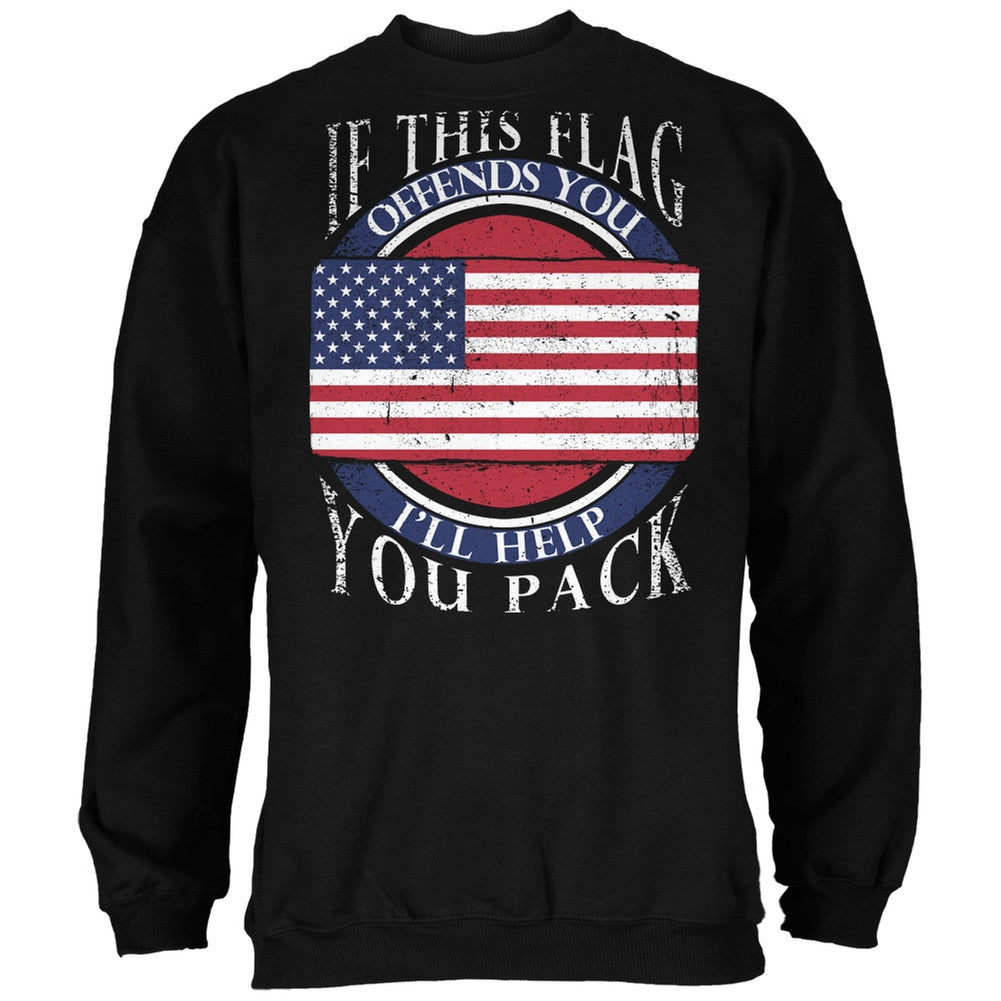 American Flag Help You Pack Black Adult Sweatshirt Men's Sweatshirts Old Glory 2XL Black 