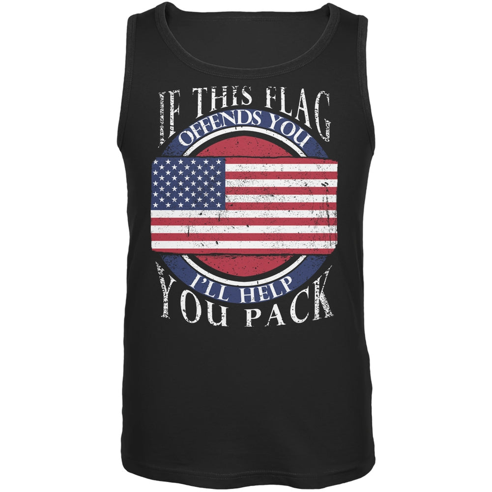 American Flag Help You Pack Black Adult Tank Top Men's Tank Tops Old Glory 2XL Black 