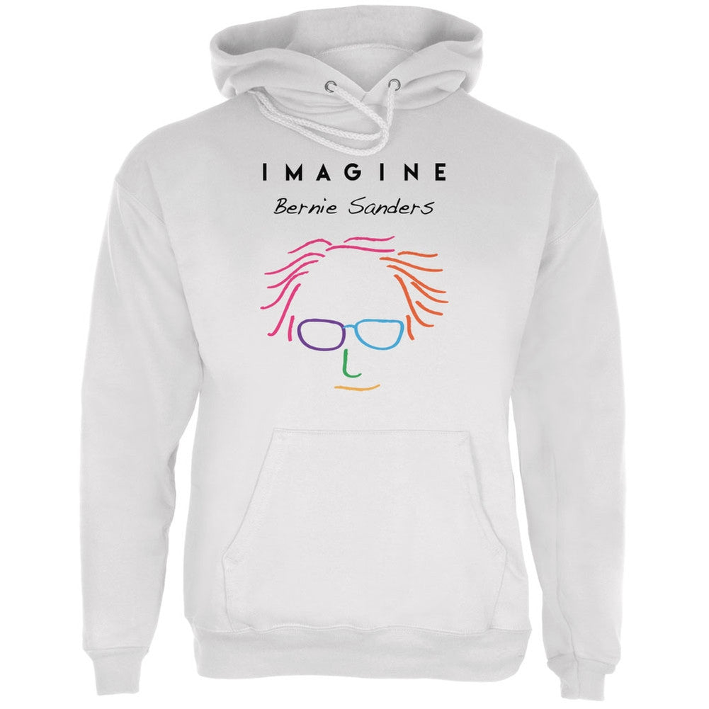 Election 2016 Bernie Sanders Imagine White Adult Hoodie Men's Hoodies Old Glory LG White 