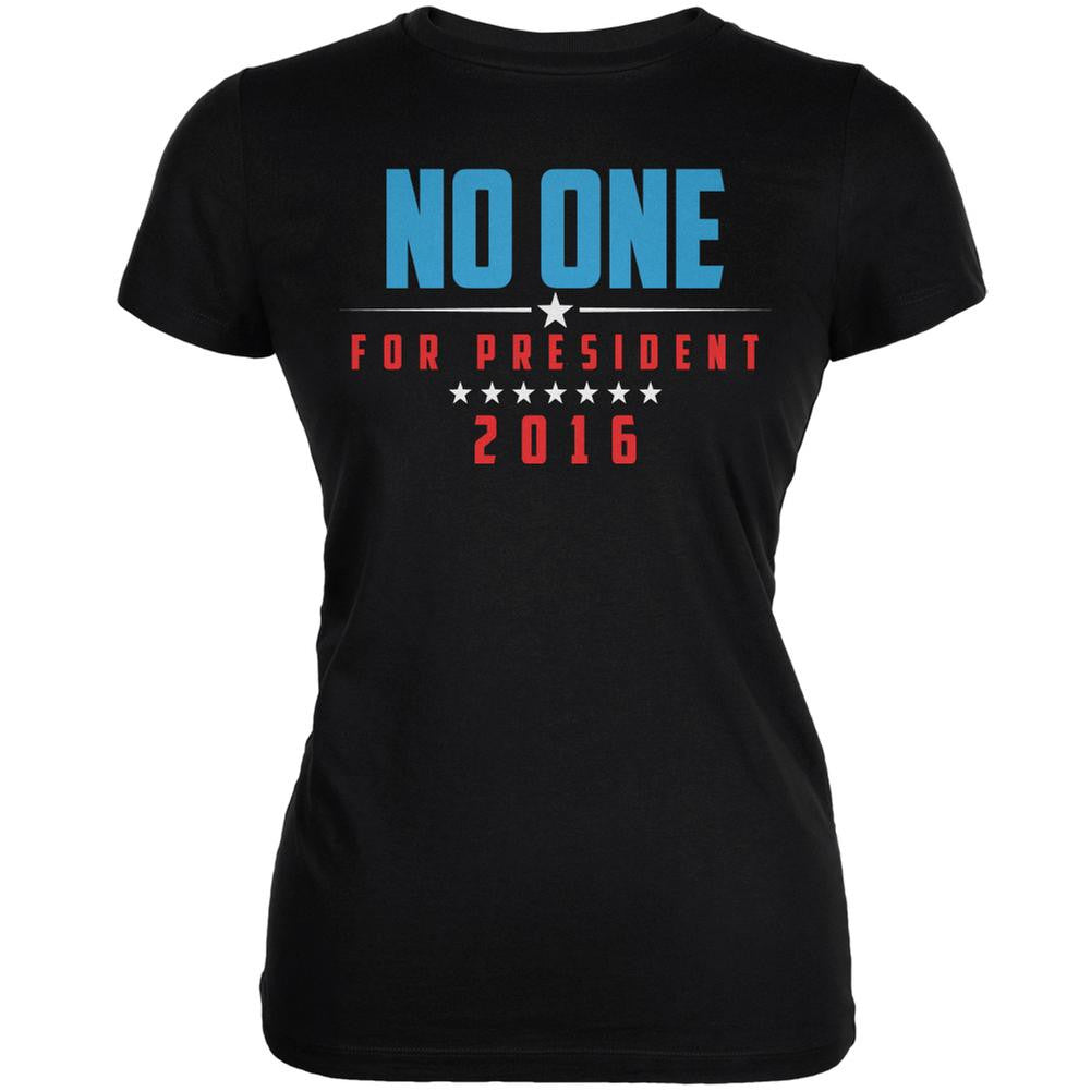 Election 2016 No One For President Black Juniors Soft T-Shirt Juniors T-Shirts Old Glory 2XL Black 