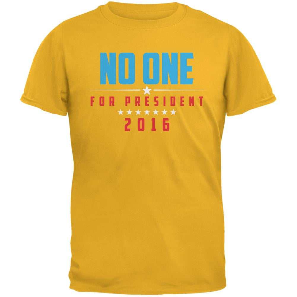 Election 2016 No One For President Gold Adult T-Shirt Men's T-Shirts Old Glory 2XL Yellow 