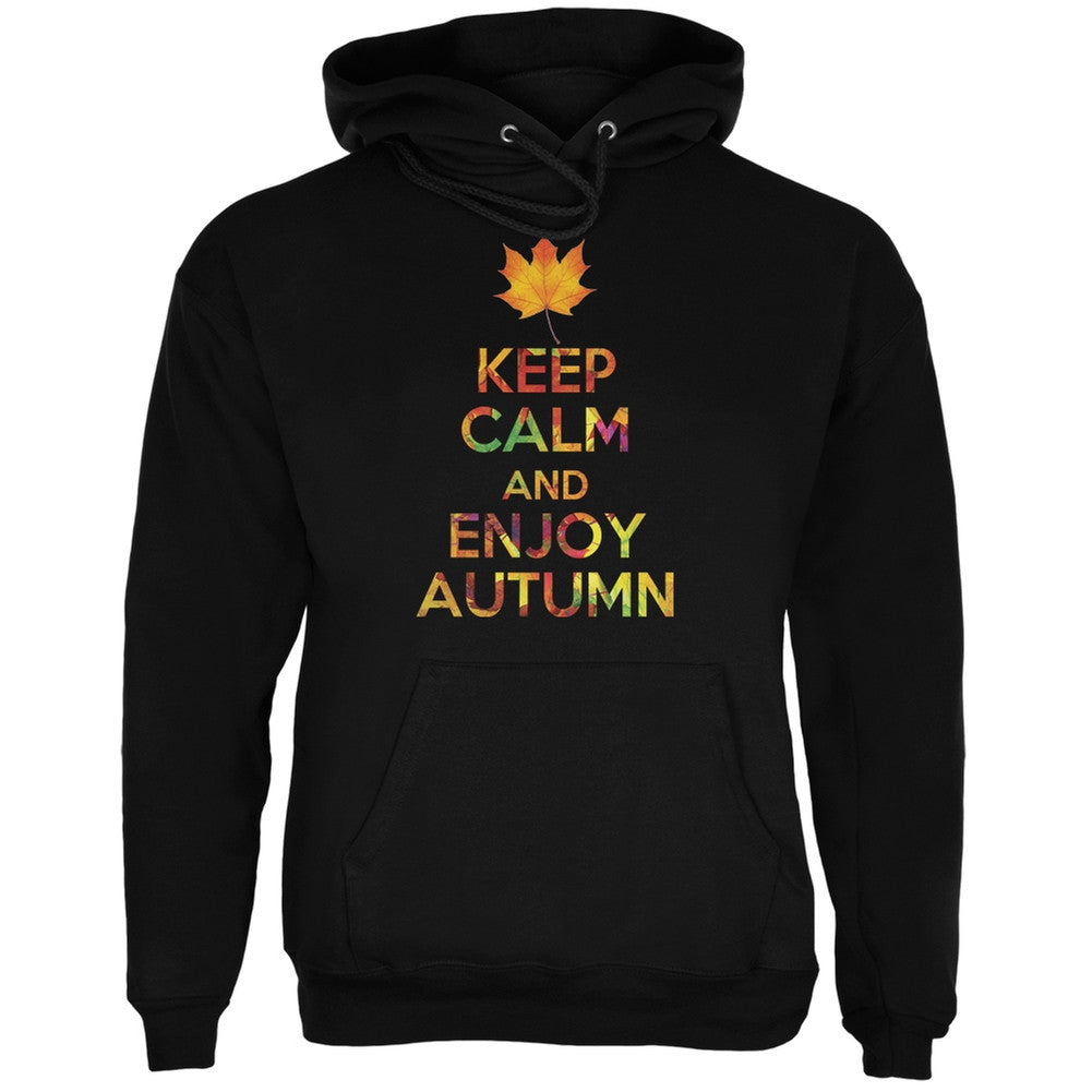 Keep Calm Enjoy Autumn Fall Black Adult Hoodie Men's Hoodies Old Glory 2XL Black 