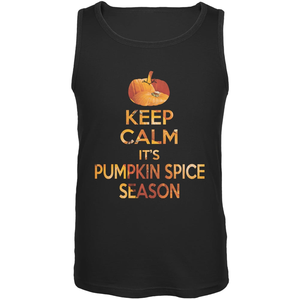 Keep Calm It's Pumpkin Spice Season Black Adult Tank Top Men's Tank Tops Old Glory 2XL Black 