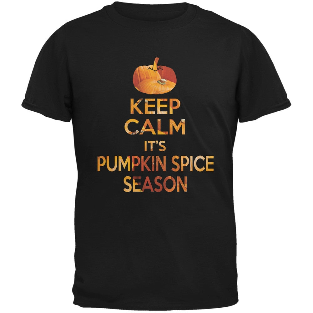 Keep Calm It's Pumpkin Spice Season Black Youth T-Shirt Youth T-Shirts Old Glory LG Black 