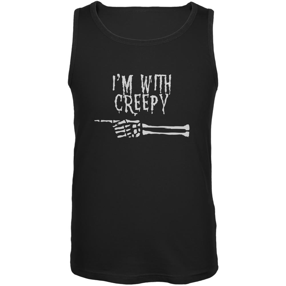 Halloween I'm With Creepy Black Adult Tank Top Men's Tank Tops Old Glory 2XL Black 