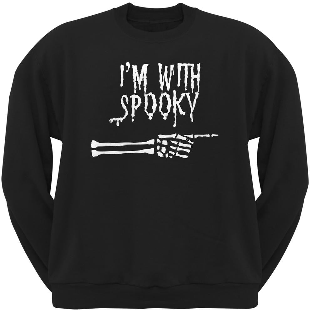 Halloween I'm With Spooky Black Adult Sweatshirt Men's Sweatshirts Old Glory 2XL Black 