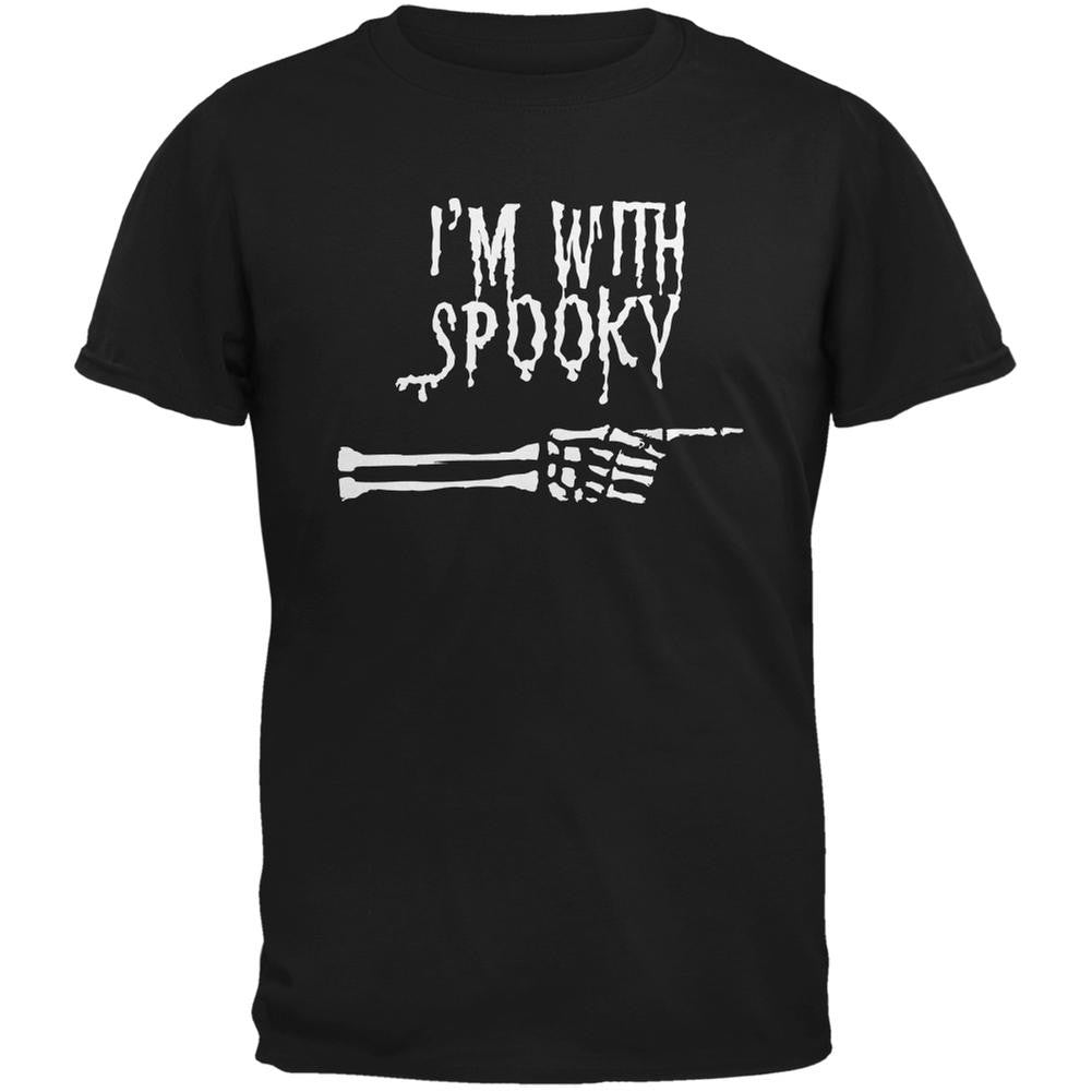 Halloween I'm With Spooky Black Adult T-Shirt Men's T-Shirts Old Glory 2XL Black 