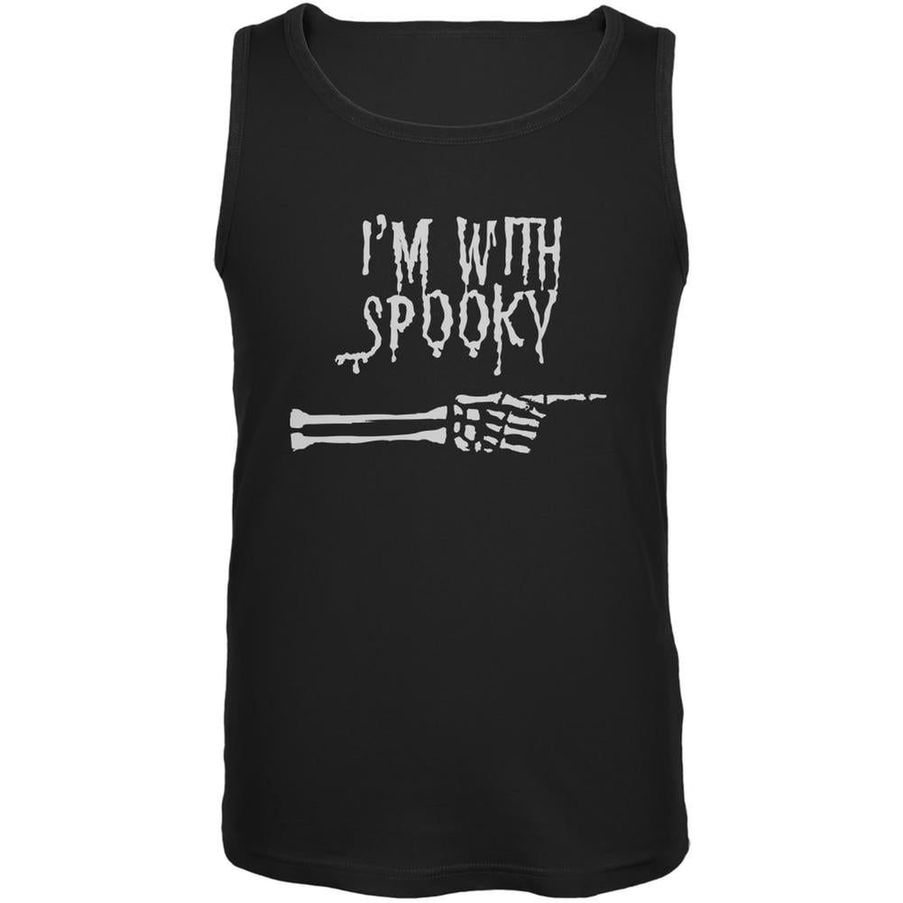 Halloween I'm With Spooky Black Adult Tank Top Men's Tank Tops Old Glory 2XL Black 