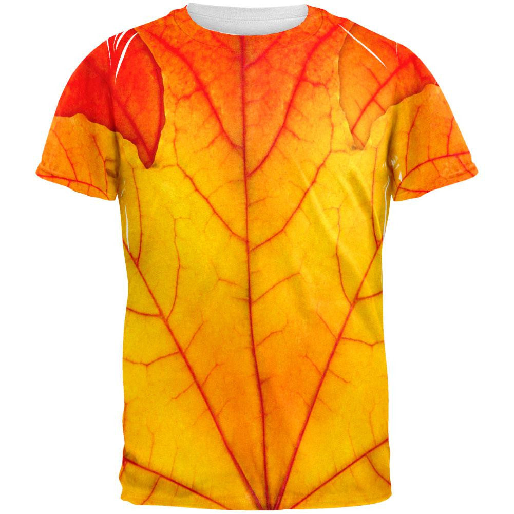 Halloween Autumn Fall Leaf Costume All Over Adult T-Shirt Men's T-Shirts Old Glory 2XL Multi 