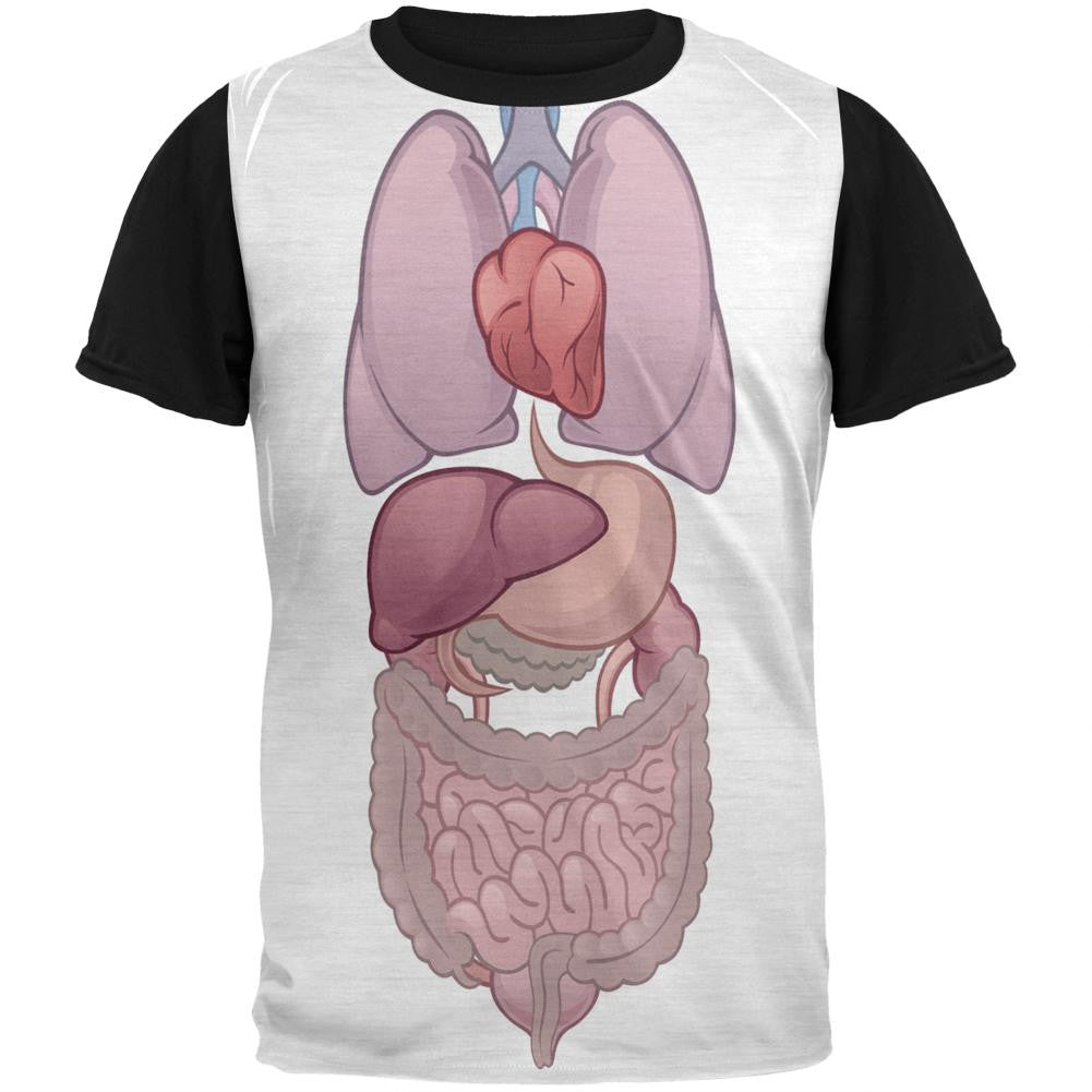 Halloween Internal Organs Costume Adult Black Back T-Shirt Men's T-Shirts Old Glory SM Multi 