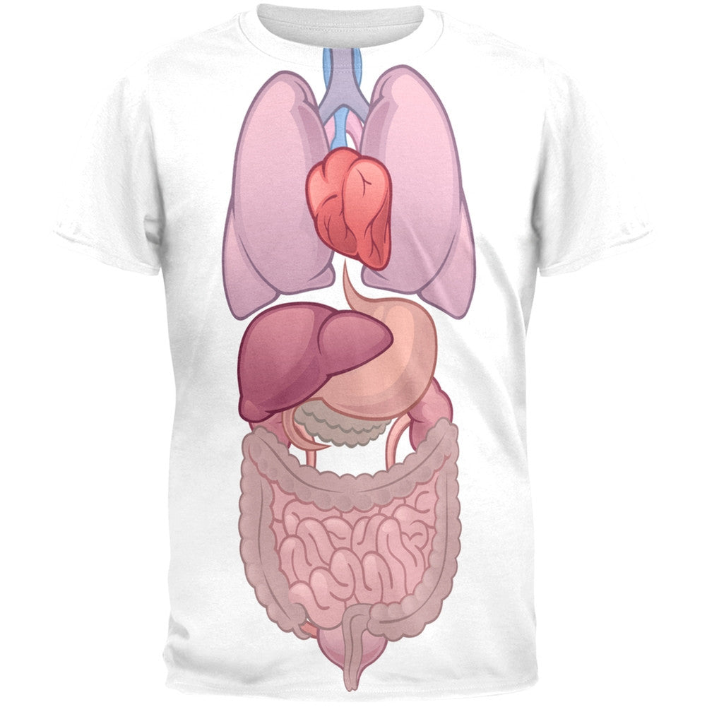 Halloween Internal Organs Costume All Over Adult T-Shirt Men's T-Shirts Old Glory 2XL Multi 