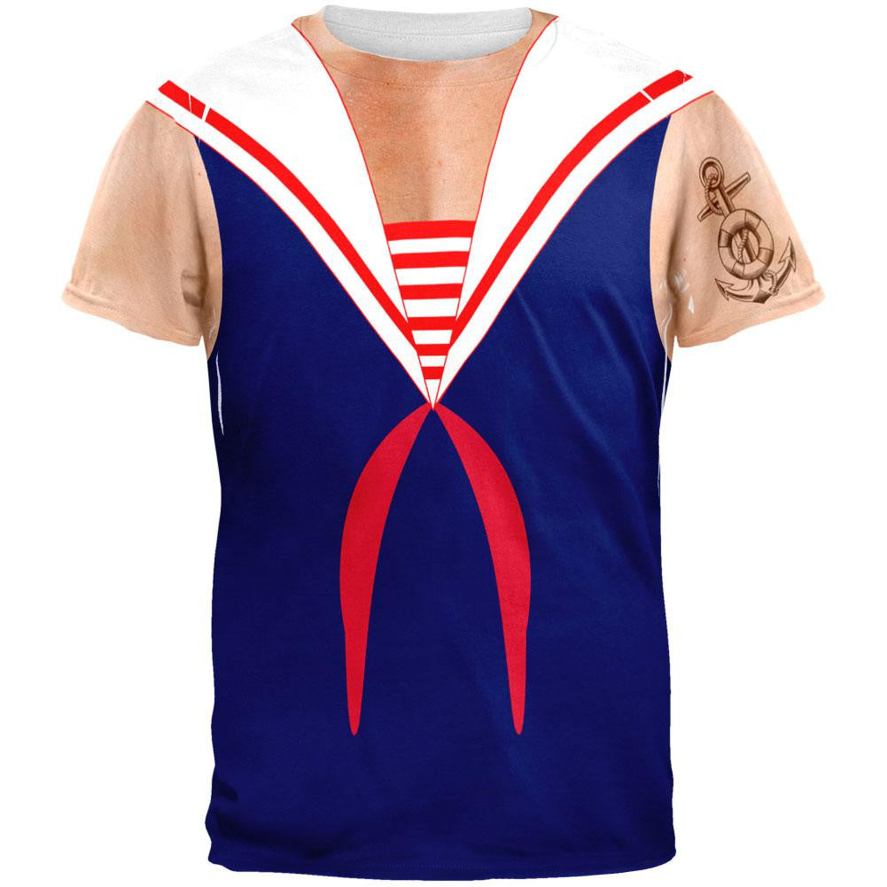 Halloween Sailor Man Costume All Over Adult T-Shirt Men's T-Shirts Old Glory 2XL Multi 