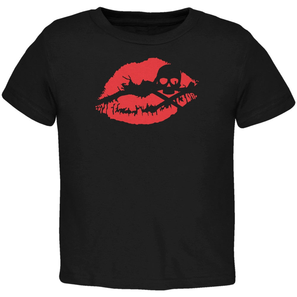 Halloween Kiss of Death Black Toddler T-Shirt Toddler T-Shirts Old Glory 2T Black 