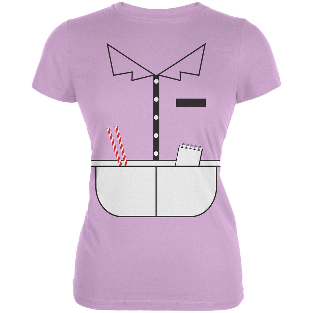 Halloween 50's Diner Waitress Lilac Juniors Soft T-Shirt Juniors T-Shirts Old Glory LG Purple 