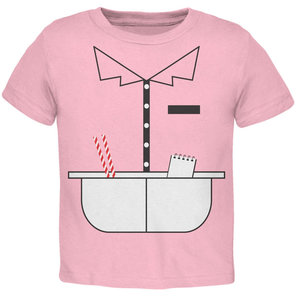 Halloween 50's Diner Waitress Light Pink Toddler T-Shirt Toddler T-Shirts Old Glory 2T Pink 