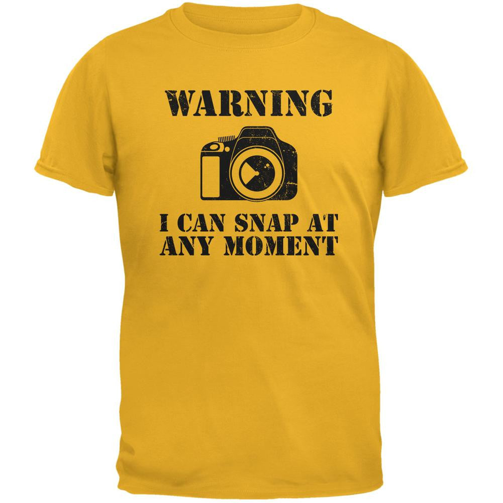 Photographer Snap At Any Moment Gold Adult T-Shirt Men's T-Shirts Old Glory 2XL Yellow 